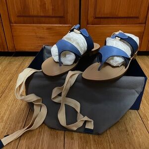 Sarah Flint Navy Blue Grear Sandals